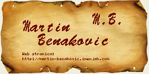 Martin Benaković vizit kartica